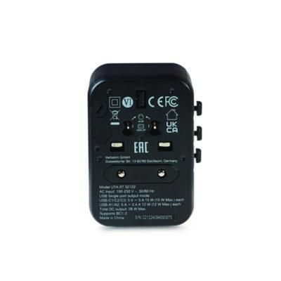 Verbatim® UTA-07 Universal Travel Adapter, (3) USB-A, (3) USB-C