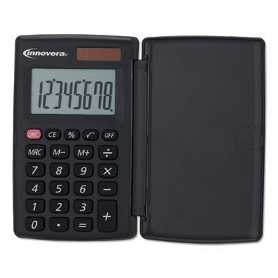 Innovera® 15921 Pocket Calculator with Hard Shell Flip Cover, 8-Digit LCD