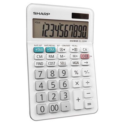 Sharp® EL-330WB Desktop Calculator, 10-Digit LCD