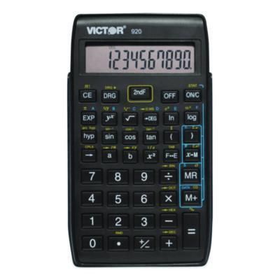 Victor® 920 Compact Scientific Calculator with Hinged Case, 10-Digit LCD
