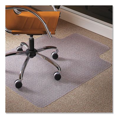 ES Robbins® Natural Origins Biobased Chair Mat for Low Pile Carpeted Floors, Rectangular with Lip, Straight Edges, 45" x 53", Clear