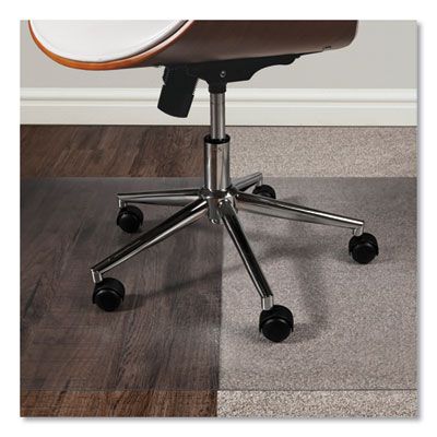deflecto® SuperGrip Chair Mat for Flat to Low Pile Carpeted and Hard Floors, Rectangular, 48" x 36", Clear, Ships Rolled