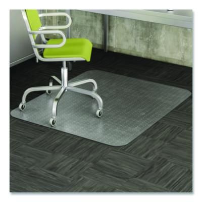 deflecto® DuraMat Moderate Use Chair Mat for Low Pile Carpeted Floors, Rectangular, Beveled Edges, 45" x 53", Clear, Ships Flat