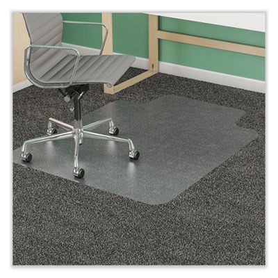 deflecto® SuperMat Frequent Use Chair Mat for Medium Pile Carpeted Floors, Rectangular with Wide Lip, 46" x 60", Clear, Ships Flat