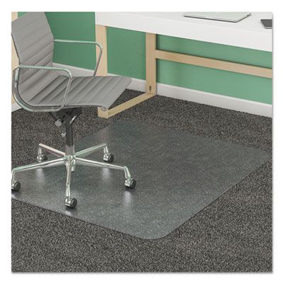 deflecto® SuperMat Frequent Use Chair Mat for Medium Pile Carpeted Floors, Rectangular, Beveled Edges, 45" x 53", Clear