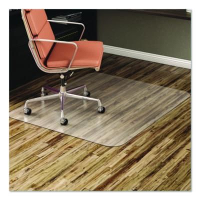 deflecto® EconoMat Non-Studded All Day Use Chair Mat for Hard Floors, Rectangular, 46" x 60", Clear, Ships Flat