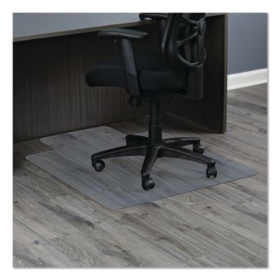 Alera® Non-Studded Chair Mat for Hard Floors, Rectangular with Lip, Straight Edges, 36" x 48", Clear
