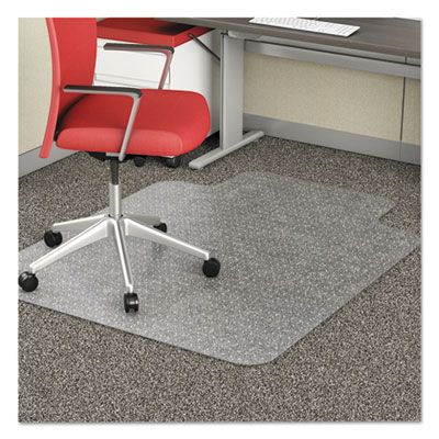 deflecto® EconoMat Occasional Use Chair Mat for Flat Pile Carpeted Floors, Rectangular with Lip, 36" x 48", Clear, Ships Flat