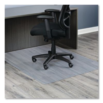 Alera® Non-Studded Chair Mat for Hard Floors, Rectangular, Straight Edges, 46 Alera® Non-Studded Chair Mat for Hard Floors, Rectangular, Straight Edges, 46" x 60", Clear