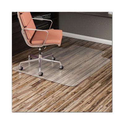 deflecto® EconoMat Non-Studded All Day Use Chair Mat for Hard Floors, Rectangular with Wide Lip, 45 deflecto® EconoMat Non-Studded All Day Use Chair Mat for Hard Floors, Rectangular with Wide Lip, 45" x 53", Clear, Ships Flat