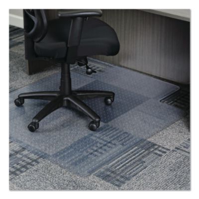 Alera® Studded Chair Mat for Flat Pile Carpeted Floors, Rectangular with Wide Lip, Straight Edges, 45 Alera® Studded Chair Mat for Flat Pile Carpeted Floors, Rectangular with Wide Lip, Straight Edges, 45" x 53", Clear