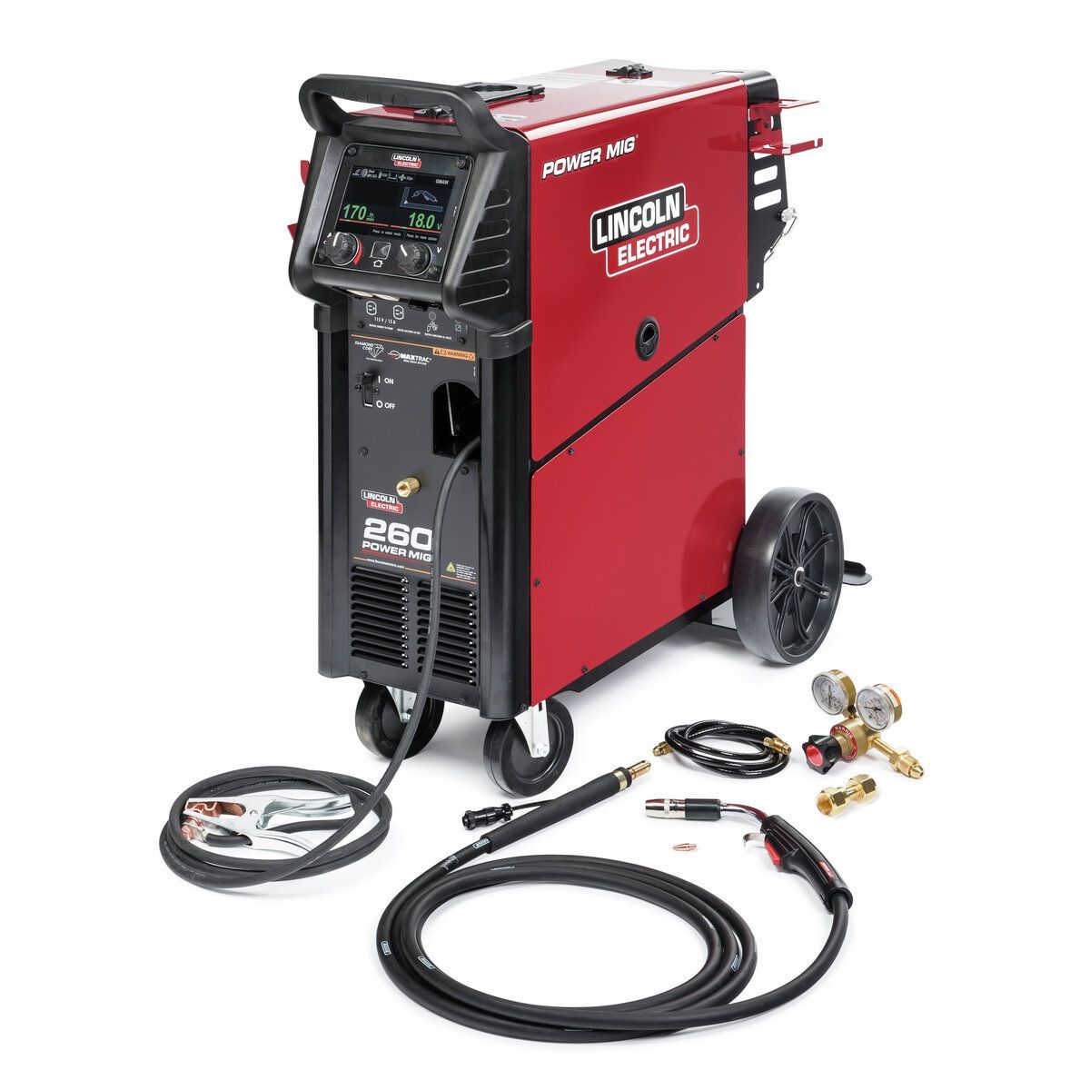 Lincoln Electric® POWER MIG® 260 Single Phase MIG Welder Power Source With 208 - 575 Input Voltage, 300 Amp Max Output, Ready.Set.Weld® Quick Set Up, ArcFX™ Technology And Accessory Package Lincoln Electric® POWER MIG® 260 Single Phase MIG Welder Power Source With 208 - 575 Input Voltage, 300 Amp Max Output, Ready.Set.Weld® Quick Set Up, ArcFX™ Technology And Accessory Package