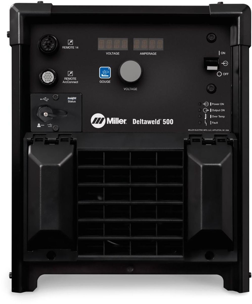 Miller® Deltaweld® 500 3 Phase MIG Welder With 208 - 575 Input Voltage, 650 Amp Max Output, ArcConnect™, Wind Tunnel Technology, And Fan-On-Demand™