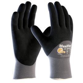 PIP Global Safety® Large MaxiFlex® Ultimate™ 15 Gauge Black Micro Foam Nitrile Palm Finger And Knuckle Coated Work Gloves With Nylon And Elastane Liner And Knit Wrist