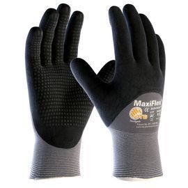 PIP Global Safety® X-Large MaxiFlex® Endurance™ 15 Gauge Black Micro Foam Nitrile Palm Finger And Knuckle Coated Work Gloves With Nylon Liner And Knit Wrist