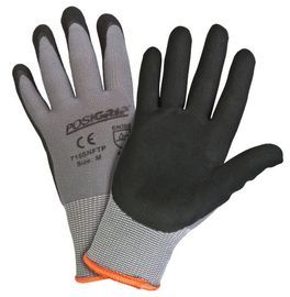 PIP Global Safety® X-Large PosiGrip® 15 Gauge Black Foam Nitrile Palm And Finger Coated Work Gloves With Nylon And Spandex Liner And Knit Wrist