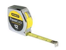 Stanley® PowerLock® 1/2" X 12' Silver And Yellow Tape Measure With Tru-Zero hook