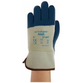 Ansell Size 10 ActivArmr® 27-607 Nitrile 3/4 Dip Coated Work Gloves With Cotton Jersey Liner And Safety Cuff