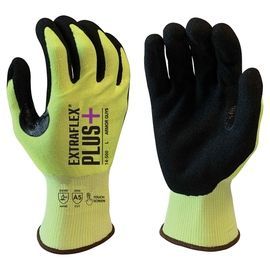 Armor Guys Large Extraflex® Plus 15 Gauge Black And Hi-Vis Yellow Nitrile Palm Coated Work Gloves With Hi-Vis Yellow Extraflex® Plus Liner And Knit Wrist