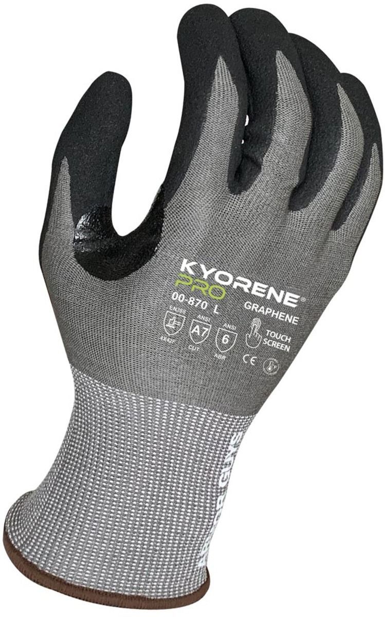 Armor Guys Medium 18 Gauge Black And Gray Nitrile Palm Coated Work Gloves With Gray Kyorene Pro® Liner And Knit Wrist