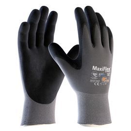 PIP Global Safety® X-Large MaxiFlex® Ultimate™ AD-APT™ 15 Gauge Black Micro Foam Nitrile Palm And Finger Coated Work Gloves With Nylon And Elastane Liner And Knit Wrist