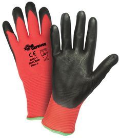 PIP Global Safety® Large G-Tek® 15 Gauge Black Foam Nitrile Palm And Finger Coated Work Gloves With Nylon Liner And Knit Wrist