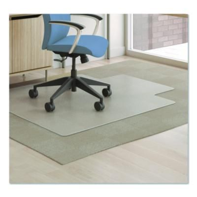 deflecto® Antimicrobial Chair Mat for Medium Pile Carpeted Floors, Rectangular with Lip, Straight Edges, 36