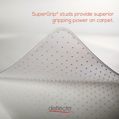 deflecto® RollaMat Frequent Use Chair Mat for Medium Pile Carpeted Floors, Rectangular, Beveled Edges, 46