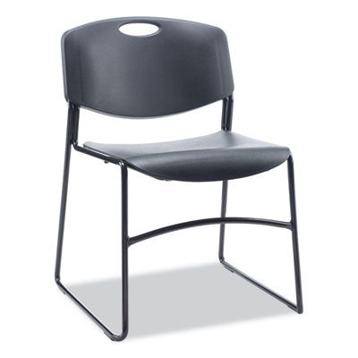 Alera® Alera Resin Stacking Chair, Supports Up to 275 lb, 18.50 Alera® Alera Resin Stacking Chair, Supports Up to 275 lb, 18.50" Seat Height, Black Seat, Black Back, Black Base, 4/Carton