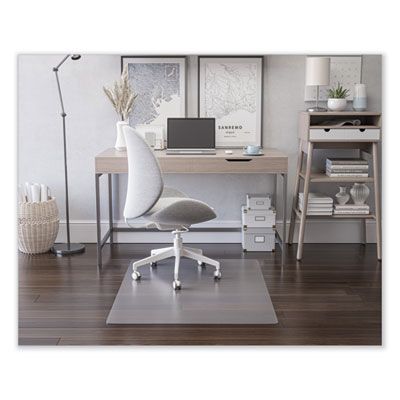 deflecto® EconoMat Non-Studded All Day Use Chair Mat for Hard Floors, Rectangular, 45