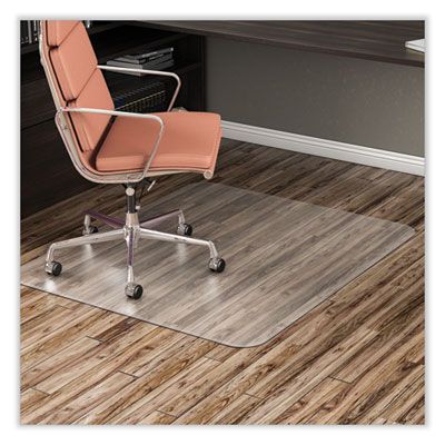 deflecto® EconoMat Non-Studded All Day Use Chair Mat for Hard Floors, Rectangular, 45