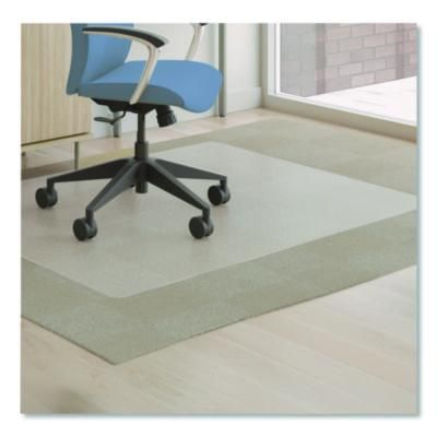 deflecto® Antimicrobial Chair Mat for Medium Pile Carpeted Floors, Rectangular, Straight Edges, 46