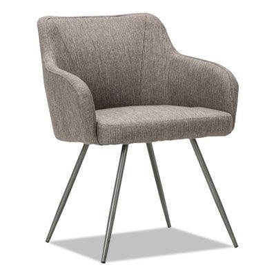 Alera® Alera Captain Series Guest Chair, 23.8 Alera® Alera Captain Series Guest Chair, 23.8" x 24.6" x 30.1", Gray Tweed Seat, Gray Tweed Back, Chrome Base