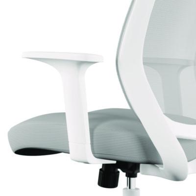 Alera® Alera Wessex Ergonomic Fabric Mesh Swivel Task Chair, Supports 275 lb, 17.09 to 20.83 Seat Height, Gray Seat/Back, White Base