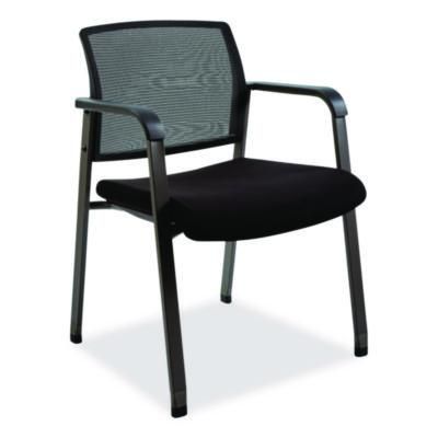 Alera® Alera Elgar Fabric Guest Chair, 24.41 x 22.64 x 31.73, Black Seat, Black Back, Black Base