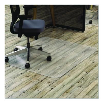 deflecto® Clear All Day Use Chair Mat for Hard Floors, Rectangular, Straight Edges, 45