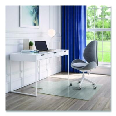 deflecto® OceanMat Hard Floor Chair Mat for Hard Floors, Rectangular with Lip, Straight Edges, 45