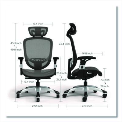 Alera® Alera Minerva Ergonomic Mesh Swivel Task Chair, Supports Up to 275lb, 17.24 to 20.98 Seat Height, Gray Seat/Back, Silver Base