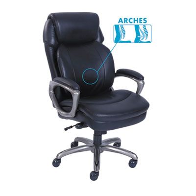 SertaPedic® Cosset High-Back Executive Chair, Supports Up to 275 lb, 18.75 SertaPedic® Cosset High-Back Executive Chair, Supports Up to 275 lb, 18.75" to 21.75" Seat Height, Black Seat/Back, Slate Base