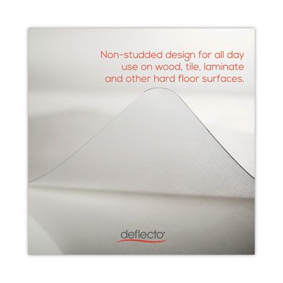 deflecto® EconoMat Non-Studded All Day Use Chair Mat for Hard Floors, Rectangular with Lip, 46