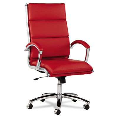 Alera® Alera Neratoli High-Back Slim Profile Chair, Faux Leather, Up to 275 lb, 17.32