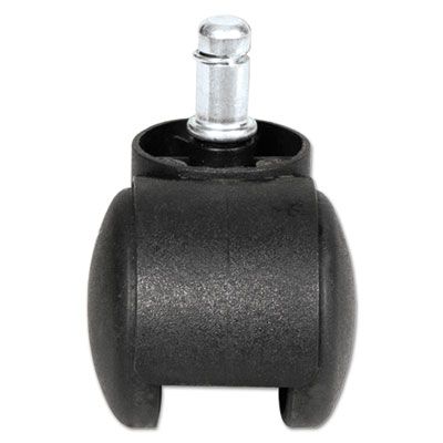 Alera® Dual Wheel Hooded Casters, Grip Ring Type B Stem, 1.5