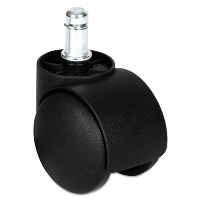 Alera® Dual Wheel Hooded Casters, Grip Ring Type B Stem, 1.5