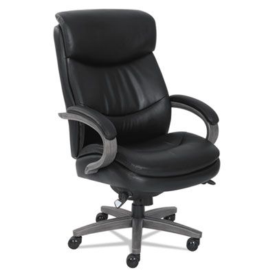 La-Z-Boy® Woodbury Big/Tall Executive Chair, Supports Up to 400 lb, 20.25 La-Z-Boy® Woodbury Big/Tall Executive Chair, Supports Up to 400 lb, 20.25" to 23.25" Seat Height, Black Seat/Back, Weathered Gray Base