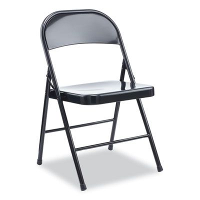 Alera® Armless Steel Folding Chair, Supports Up to 275 lb, Black Seat, Black Back, Black Base, 4/Carton Alera® Armless Steel Folding Chair, Supports Up to 275 lb, Black Seat, Black Back, Black Base, 4/Carton