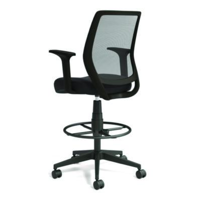 Alera® Alera Wessex Drafting Stool, Mesh Back, Supports Up to 275 lb, 27.95 to 33.66 Seat Height, Black Seat, Black Back, Black Base