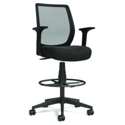 Alera® Alera Wessex Drafting Stool, Mesh Back, Supports Up to 275 lb, 27.95 to 33.66 Seat Height, Black Seat, Black Back, Black Base