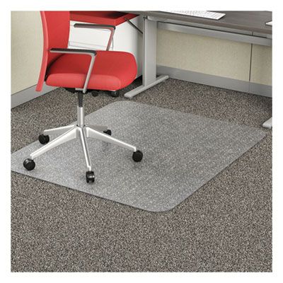 deflecto® EconoMat Occasional Use Chair Mat for Flat Pile Carpeted Floors, Rectangular, 46