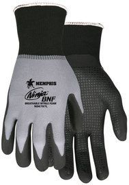 MCR Safety® Large Ninja® BNF 15 Gauge Black Nitrile Palm And Fingertip Coated Work Gloves With Nylon And Spandex Liner And Knit Wrist MCR Safety® Large Ninja® BNF 15 Gauge Black Nitrile Palm And Fingertip Coated Work Gloves With Nylon And Spandex Liner And Knit Wrist