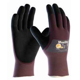 PIP Global Safety® Large MaxiDry® 18 Gauge Black Micro Foam Nitrile Palm Finger And Knuckle Coated Work Gloves With Nylon And Elastane Liner And Knit Wrist PIP Global Safety® Large MaxiDry® 18 Gauge Black Micro Foam Nitrile Palm Finger And Knuckle Coated Work Gloves With Nylon And Elastane Liner And Knit Wrist